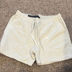 Lightweight nylon shorts, light tan/cream